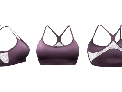 Ladies Sport Bra Low-poly 3D model