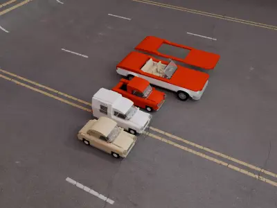 Vintage Car Collection Lego Block 3D print model