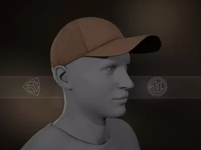 Brown Basketball Hat  Low-poly 3D model