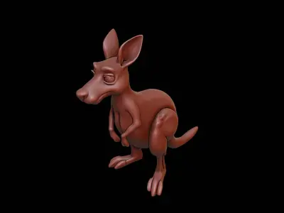 Kangaroo Animal Sculpture 3D print model buy