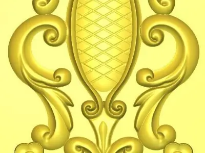 Carved Door Decoration 02 3D Model stl 3D print model