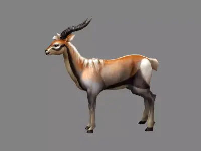 Cartoon gazelle Low-poly 3D model