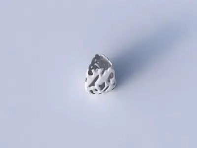 Vase curved tipping triangle with faceted cuts 3D print model