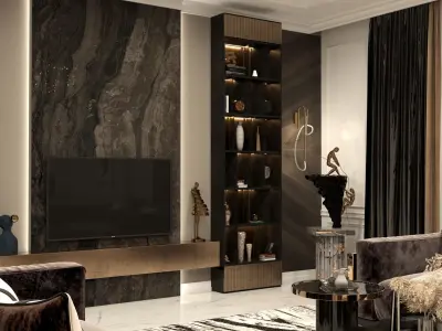 Luxury Living Room by Dvel 3D model