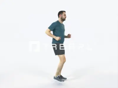 Portrait 07K Running Jogging Football Sports Man Low-poly 3D model