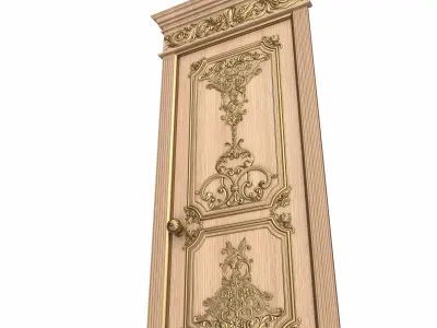 Carved Door Classic 0802 Wood Low-poly 3D model