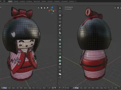 Kokeshi doll 3D model