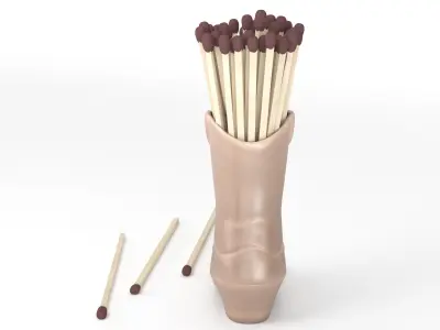 Ceramic  boot with matches 3D model