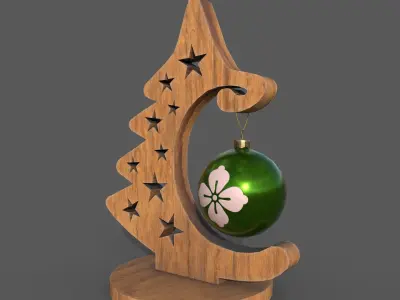 Christmas Tree Decor with 4 texture variations 3D model
