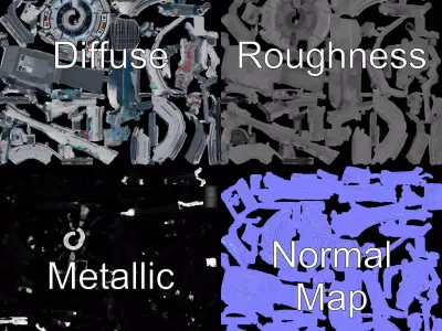 Futuristic Generator Model Pack Low-poly 3D model