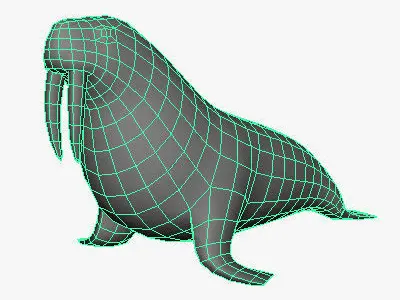 Low Poly Walrus Low-poly 3D model