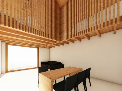 Wooden House Chalet - Modern Cottage House 3D model