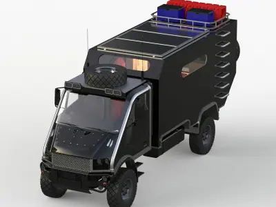 Overlander Bremach T-Rex Camper Low-poly 3D model