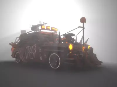 Apocalyptic Car Modular Pack Low-poly 3D model
