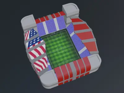 Football Stadium - USA Low-poly 3D model