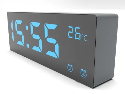 CLOCK GRAY BLUE Low-poly 3D model