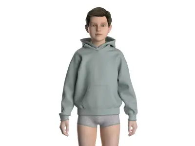 Kids male hoodie 3D model