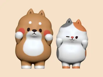 Yuta and Bella - Tonton Friends Fan Art - 3D Print Models 3D print model