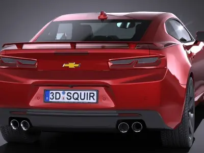 HQ LowPoly Chevrolet Camaro SS 2017 3D model