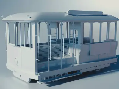 Trolley tram car 3D model