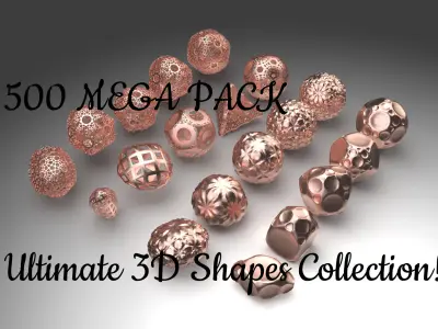 Ultimate 500 MEGA PACK 3D Shapes Collection 3D print model