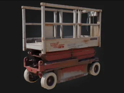 Scissor Lift Vintage  Classic Engineering with Industrial Flair 3D model
