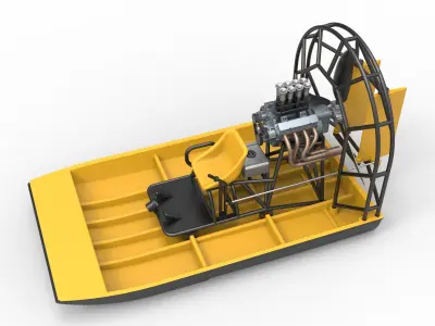 Drag racing Airboat Scale 1 to 25 3D print model