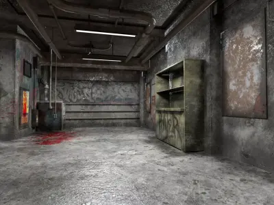 The old  Horror Room 12 Low-poly 3D model