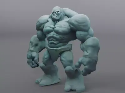 blue monster statue 3D model