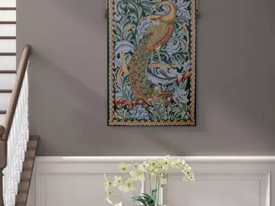 Loom Woven Blended Fabric Tapestry Free 3D model