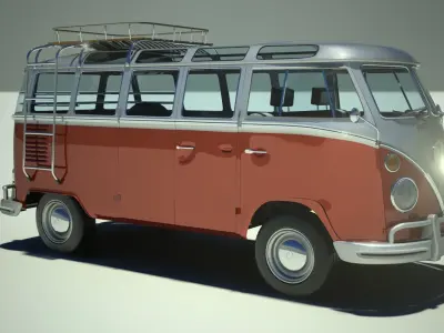 Volkswagen Kombi Samba Deluxe 1962 3D model