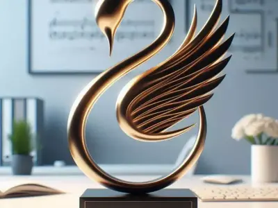 Swan Sculpture 3D Low-poly 3D model