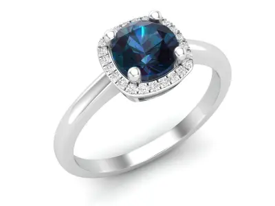 AV 349 Diamond Ladies Halo Style Bridal Engagement Ring 3D print model