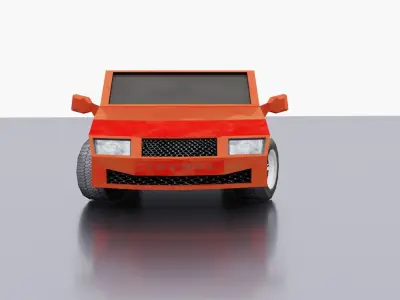Pickup car Low-poly 3D model