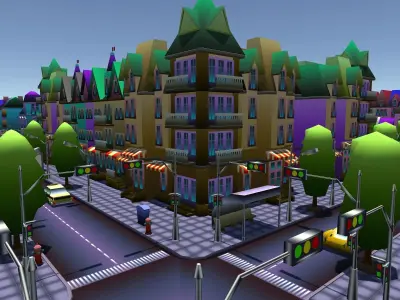 Simple City Constructor Low-poly 3D model