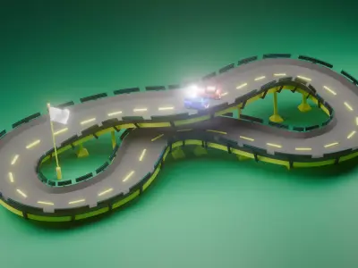 cars drifting race  Low-poly 3D model