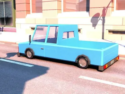 Cartoon Track Blue Free low-poly 3D model