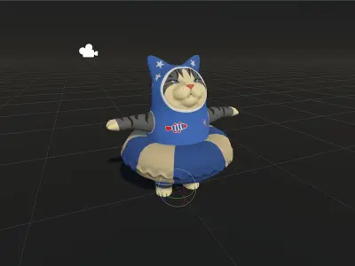 swimming Cat Low-poly 3D model