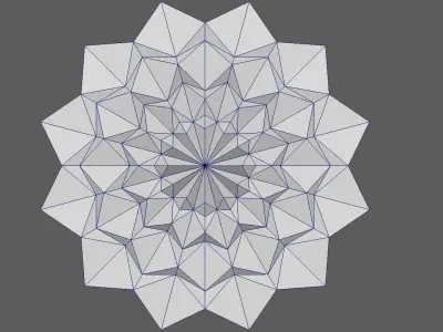 Geometric  Globe Marigold Flower - Abstract Low Poly 3D print model