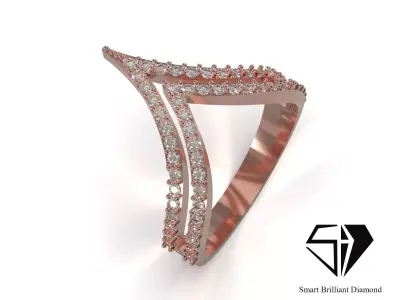 Elegant Rose Gold  and Diamond Ring model jr00347 3D print model