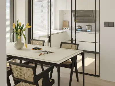 Industrial Living Interior scene  3D model