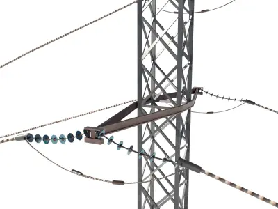 Electricity Pole 28 Low-poly 3D model
