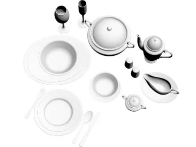 Luxury table set 3D model