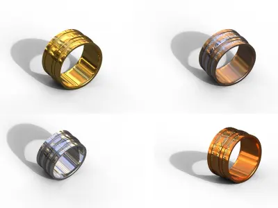 High-Quality 3D Ring Model Pack 14 Low-poly 3D model