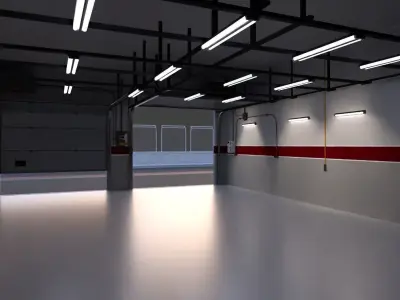CUSTOM GARAGE CGI SCENE 3D model