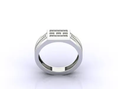Print Ready STL 3DM  Gents Rings Diamond Men Ring  3D print model 161