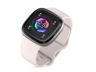  Fitbit Sense 2 Luna White 3D model