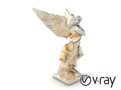Winged Victory Statue Draped Sculpture model pack Low-poly 3D model