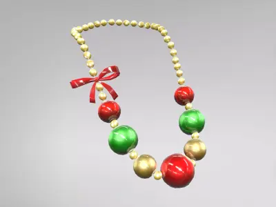 Christmas Necklace Low-poly 3D model