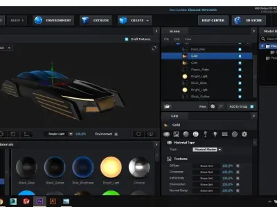 Future Flying Concept Car 3D model